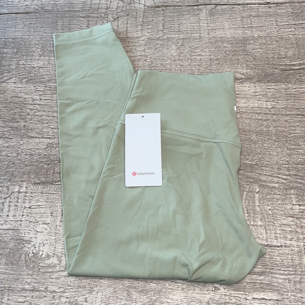 NWT Lululemon align pants 25” Rosemary green 14